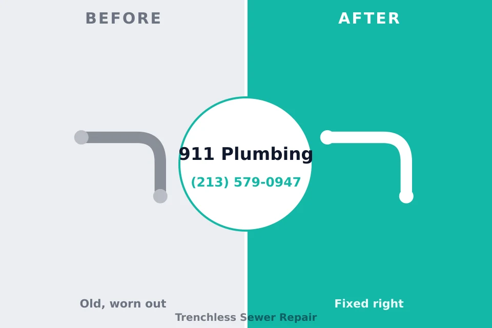 Before and after: plumbing repair New York Mills, NY